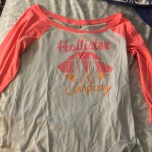 White and pink hollister shirt